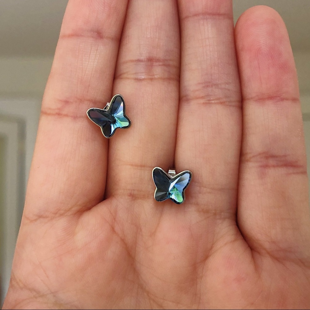Swarovski crystal mini butterfly stud earrings